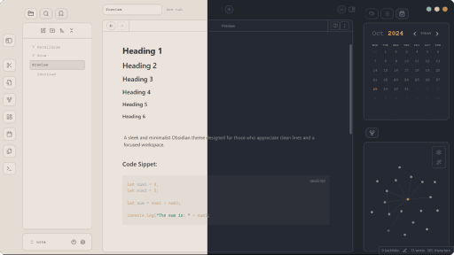 Screenshot of the Minimal Edge Obsidian theme
