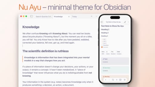 Screenshot of the Nu Ayu Obsidian theme